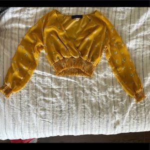Yellow cropped long sleeve